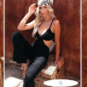 No Promises Ribbed Cutout Jumpsuit